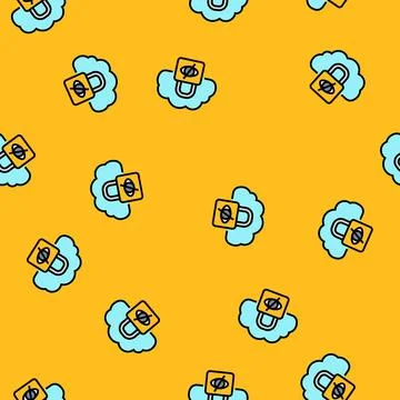 Private cloud computing vector seamless pattern Stock Illustration