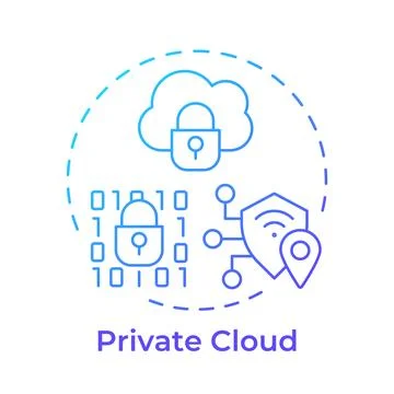 Private cloud gradient outline concept icon Stock Illustration