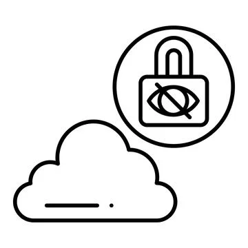 Private Cloud Line Icon Stock Illustration