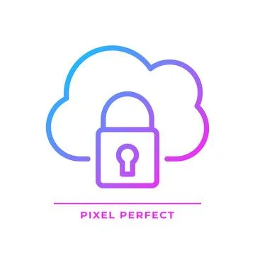 Private cloud pixel perfect gradient linear vector icon Stock Illustration