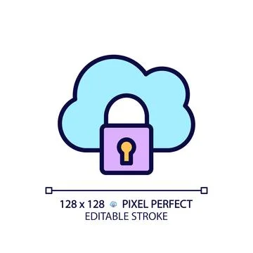 Private cloud pixel perfect RGB color icon Stock Illustration