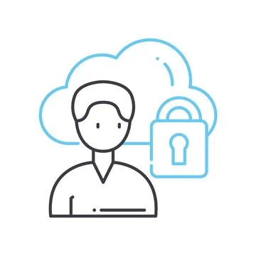 Private cloud service line icon, outline symbol, vector illustration, concept 스톡 일러스트