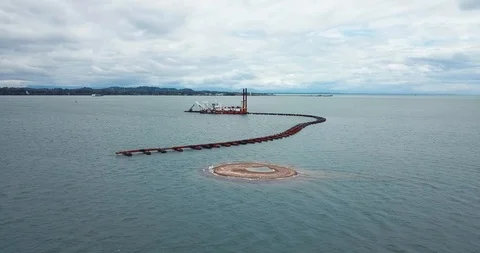A private compay 's sand extractionship. Video stock 96489665