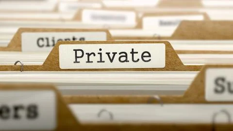Private Concept with Word on Folder 스톡 일러스트