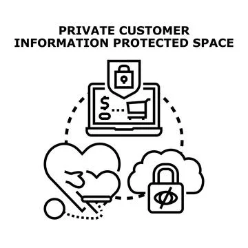 Private customer information protected space concept Stock Illustration