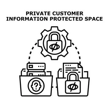 Private customer information protected space concept Stock Illustration