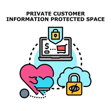 Private customer information protected space concept Stock Illustration