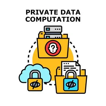 Private data computation concept protecting personal privacy information Stock Illustration