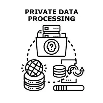 Private data processing storing personal information worldwide 스톡 일러스트