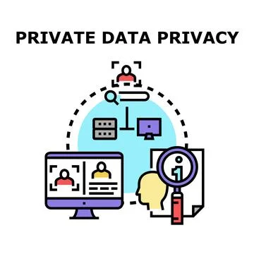 Private data protection and information security concept 库存插图