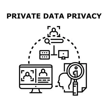 Private data protection and information security concept Stock Illustration