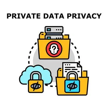 Private data protection system ensuring digital privacy Stock Illustration