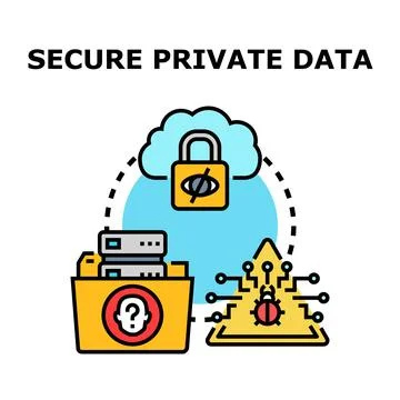Private data security and privacy protection concept Illustrazione stock