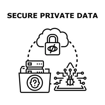 Private data security and privacy protection concept Stock Illustration