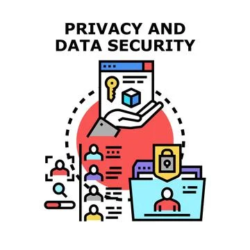 Private data security concept protecting user information internet privacy Stock Illustration