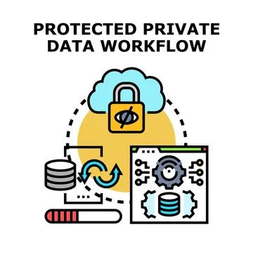 Private data workflow processing secure digital information イラスト素材