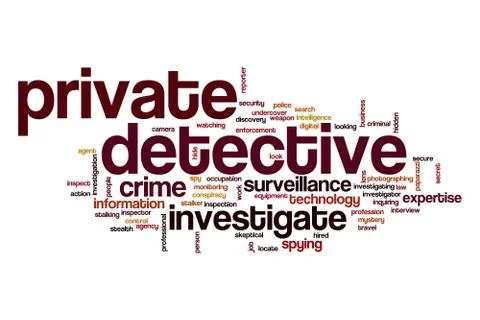 Private detective word cloud Stock Illustration