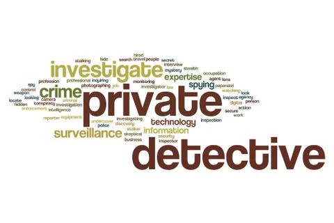 Private detective word cloud Stock Illustration