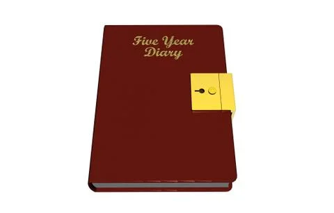 Private diary with golden clasp イラスト素材