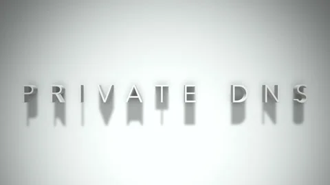 Private dns 3D title animation with shadows on a white background Stock Footage 296930166