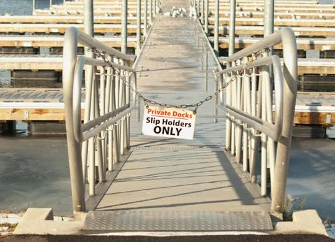 Private dock sign Stock Photos