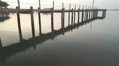Private Dock at Sunrise Stock Footage 252210258