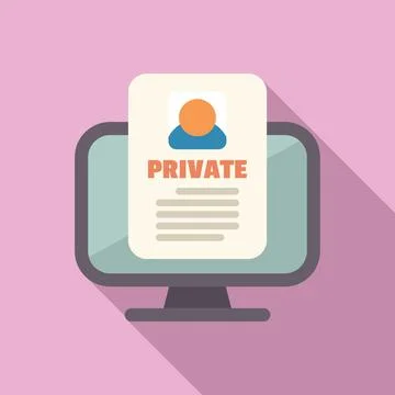 Private document with user data is displaying on a computer screen Stock Illustration