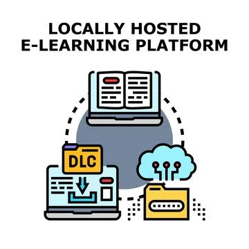 Private e learning platform architecture managing digital course content Illustrazione stock