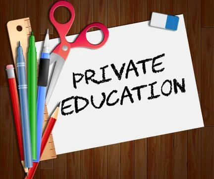 Private Education Shows Non State Learning 3d Illustration Illustration