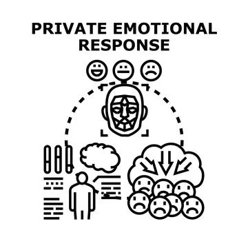 Private emotional response analyzing human face emotion Stock Illustration