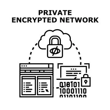 Private encrypted network securing data access on cloud Illustrazione stock