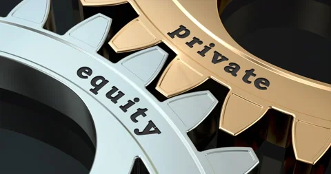 Private Equity gearwheels, 3D animation video Stock Footage 143877517