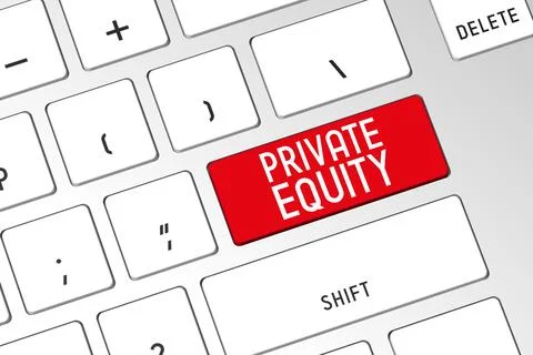 Private equity - modern keyboard - 3D illustration Stock Illustration