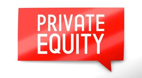 Private equity - speech bubble - 3D illustration Stock Illustration