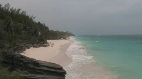 Private exotic caribbean beach in Bermuda Видео 475997