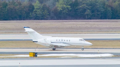 Private Generic Business Jet Close-up at Washington Dulles Video stock 67571889