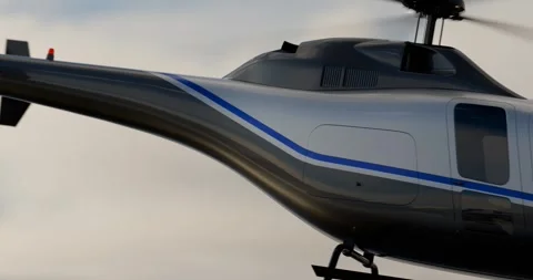 Private helicopter flight Stock Footage 304175449