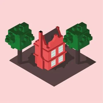 Private house isometric Stock Illustration