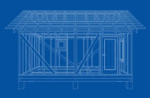 Private house sketch. Vector Stock Illustration