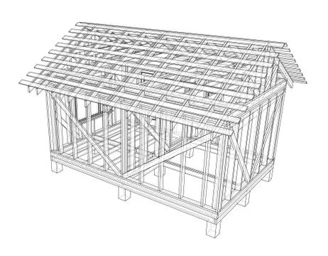 Private house sketch. Vector Stock Illustration