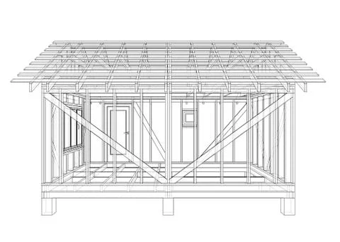 Private house sketch. Vector Stock Illustration