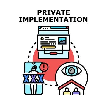 Private implementation concept for data protection Stock Illustration