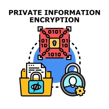 Private information encryption and data security concept Stock Illustration