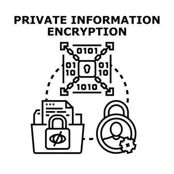 Private information encryption and data security concept Stock Illustration