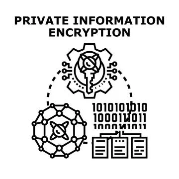Private information encryption concept securing digital data access Stock Illustration
