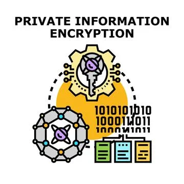Private information encryption concept securing digital data access 스톡 일러스트