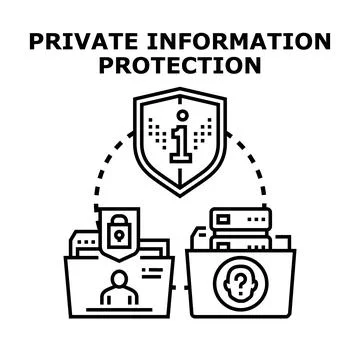 Private information protection and data security concept Stock Illustration