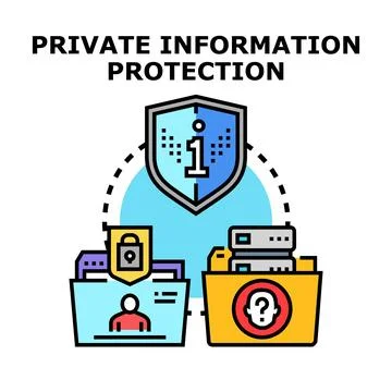 Private information protection and data security concept Stock Illustration