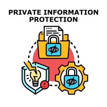 Private information protection concept securing data privacy Stock Illustration