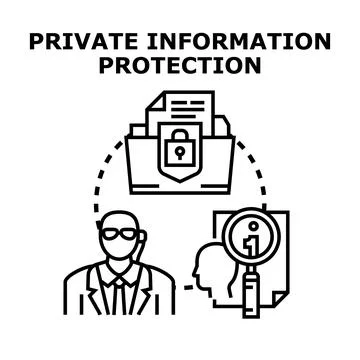Private information protection concept securing confidential data Stockillustratie